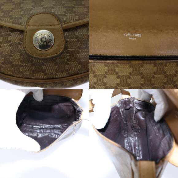 CELINE Macadam Canvas Shoulder Bag Coated Canvas Beige - Picture 11 of 12